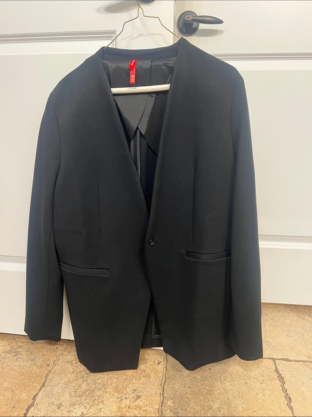 SPANX Black Women's Single-Button Collarless Blazer